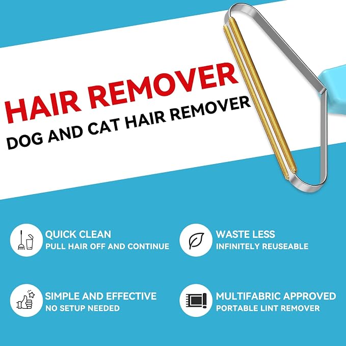 Pet Hair Remover 3-Pack,Dog Cat Fur Tool,Portable Carpet Scraper | Multi Purpose Pet Hair Removal Brush, Fits Carpets Clothes Car Mats Couch Pet Bed Furniture, Removes Fur Lint & Fuzz - Image 8