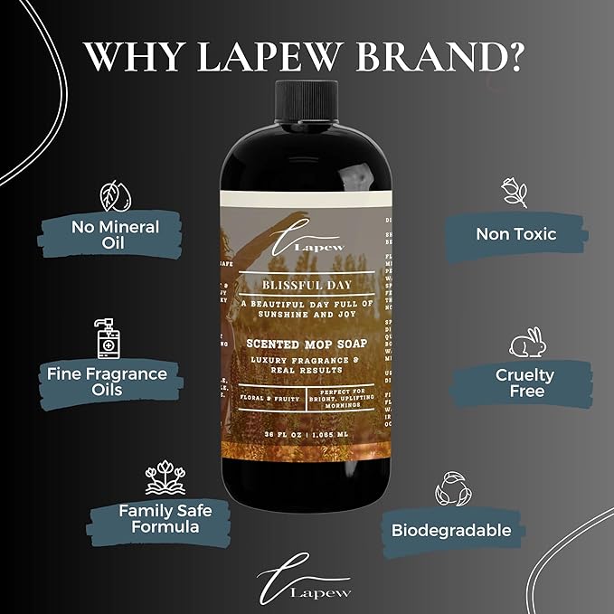 Lapew Blissful Day Bundle – Carpet Deodorizer Powder & Scented Mop Soap Set – Odor Eliminator for Pet-Friendly Homes (Beautiful Day Fragrance)
