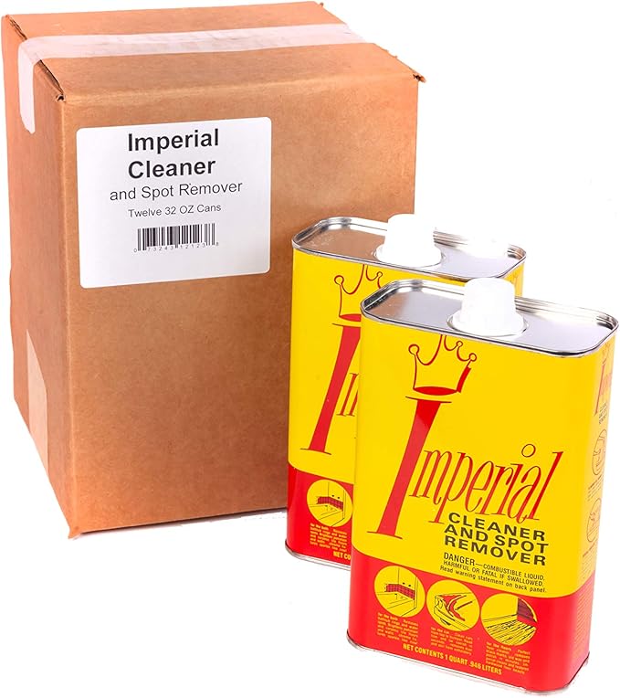 Imperial Cleaner and Spot Remover, 32 floz (Pack of 4), Multi-Use Dry Cleaning Fluid for Upholstery, Dry Cleaning Solvent, Spot Remover, Tar Remover for Cars and More, Safe on Upholstery, Clothes,