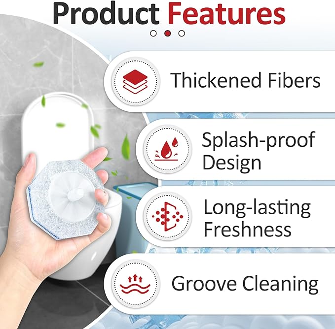 120 Pcs Toilet Wand Refills for Clorox ToiletWand System, Disposable Brush Heads with Dense Fibers, for Deep Toilet Bowl Cleaning