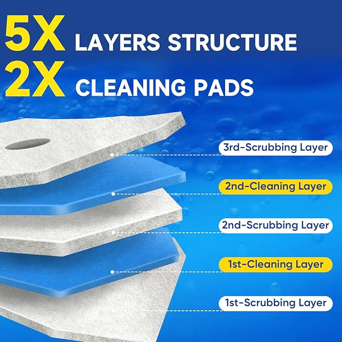 30Ct Aromative Toilet Brush Refills, Toilet Bowl Cleaner Refills, Double-Layer Cleaning Pads Added, Compatible with Most Toilet Brushes???Blue Ocean???Patented???