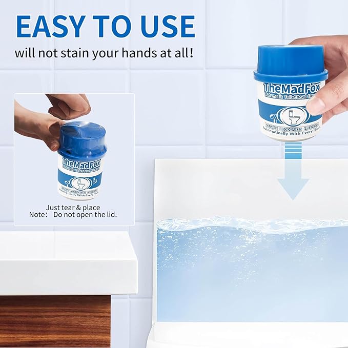 6 Pcs Enzymatic Automatic Toilet Bowl Cleaner Bottles, Long-Lasting Toilet Tank Cleaner for Hard Water Stains & Rings, Septic Safe Toilet Cleaner for Tank Bathroom