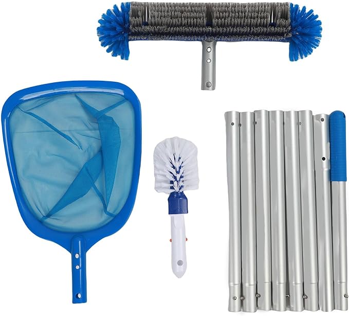 Asixxsix Pool Kit with 360 Rotating Brush for Inground and Above Ground Pools