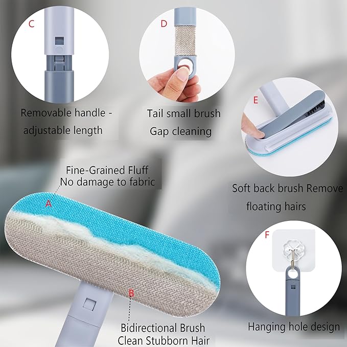 Pet Hair Remover for Furniture, 17.3Inch, Reusable Lint Brush for Dog and Cat Hair - Multifunctional Fur Removal Tool, Gentle on Couches, Carpets, Car Seat, Clothes, Bedding (Pack of 2) - Image 6