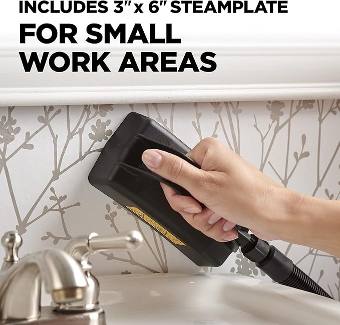 Wagner Spraytech 2439019 725 Wallpaper Steamer, Steam Cleaner for Easy Wallpaper Removal, 2 Steam Plates Included