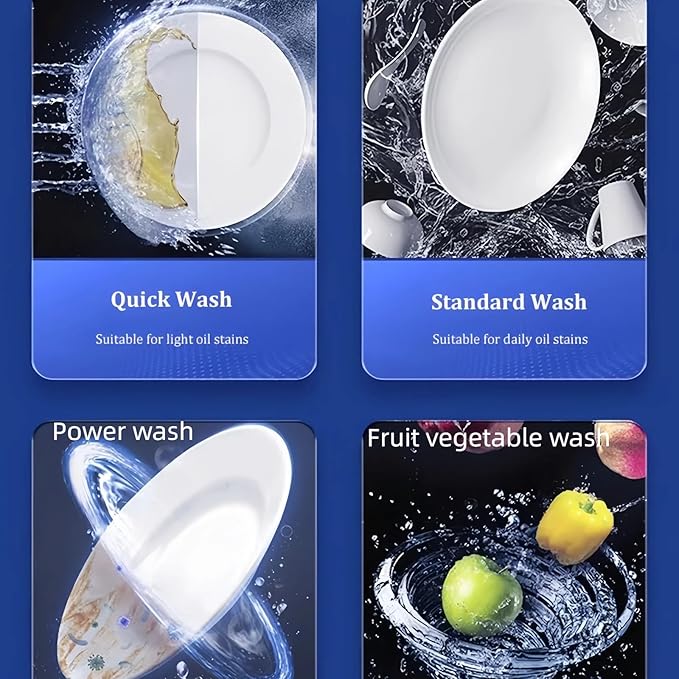 Dishwasher Tabletop Dishwasher Portable Small Fully Automatic 4 Washing Modes and Drying Function Can be connected to the faucet and manually filled with water
