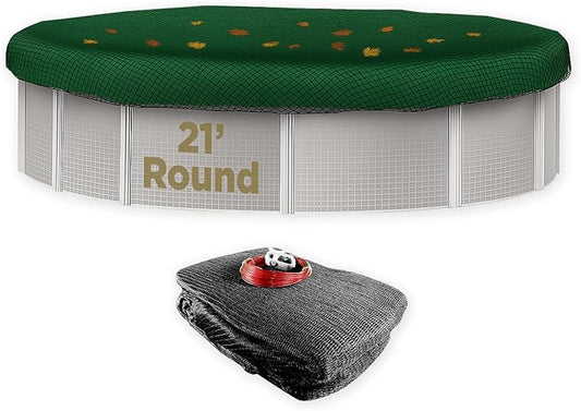 Buffalo Blizzard 21 ft Round Pool Leaf Net | Mesh Pool Net Cover | Leaf Net for Above Ground Pool | Easily Remove Leaves and Debris from Your Winter Cover | 3 Ft of Overlap | Winch & Cable Included