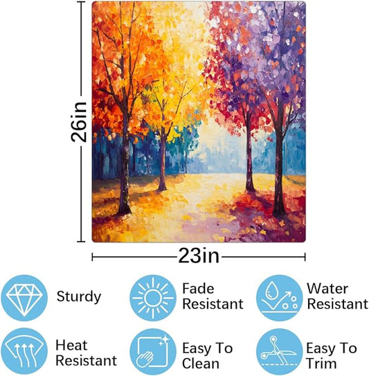 Autumn Color Painting Dishwasher Magnet Cover for The Front Magnetic Dishwasher Door Covers Dish Washer Sticker Wrap Home Decorative Appliances Panel Decal Kitchen Decor 23" x 26" (Magnetic)