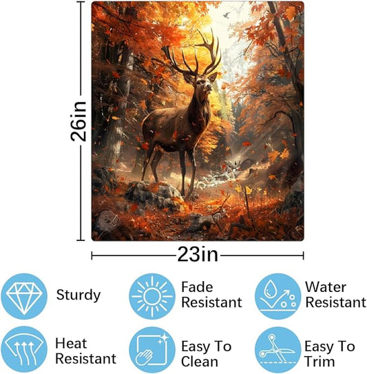 Autumn Forest Deer Dishwasher Magnet Cover for The Front Magnetic Dishwasher Door Covers Dish Washer Sticker Wrap Home Decorative Appliances Panel Decal Kitchen Decor 23" x 26" (Magnetic)