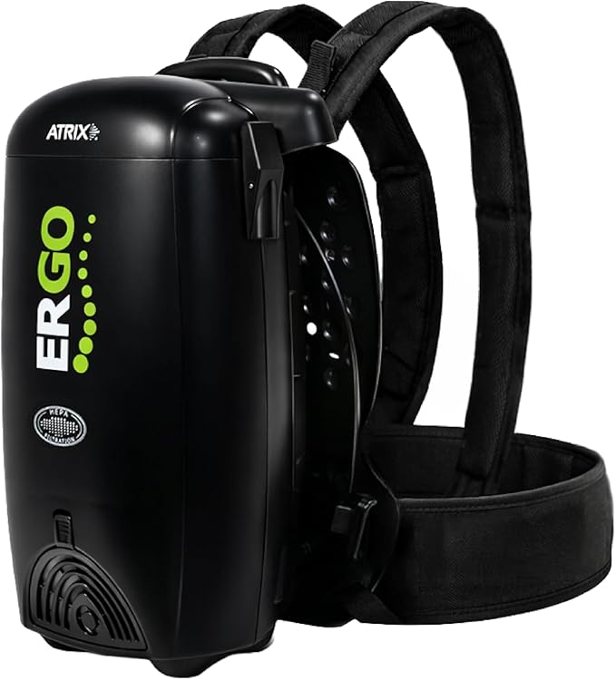 Atrix Ergo Backpack Canister Vacuum, Portable Cleaner with Attachments for Professional and Residential Use, VACBP10 Premium Bundle
