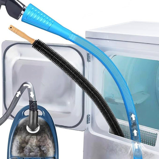 Sealegend 2 PCS Dryer Vent Cleaner Kit, Dryer Lint Vacuum Attachment&Brush | Blue Dryer Vent Vacuum Hose Dryer Lint Remover Brush for Dryer and Washer,Deep Traps Cleaning Tool Fits Most Vacuums by Sealegend