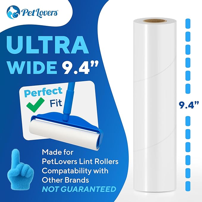 PetLovers Extra Sticky Floor Lint Roller 4 Pack of Refills Only - No Handles Included - 90 Sheets Per Refill 360 Sheets Total - Image 3