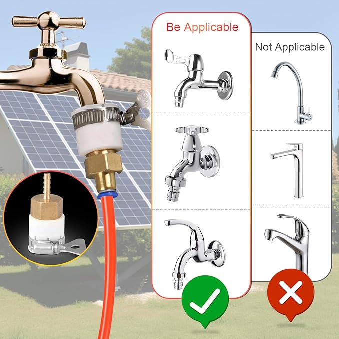 22 FT Water Fed Pole Kit Adjustable Solar Panel Cleaning Kit Cleaner Tool for Window Glass Roof Outdoor Glass Brush Window Washing Equipment (22ft)