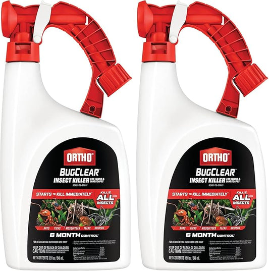 Ortho BugClear Insect Killer for Lawns & Landscapes Ready to Spray - Kills Periodical Cicadas, Ants, Spiders, Fleas, Ticks & More, Outdoor Bug Spray for up to 6 Month Insect Control, 32 oz.
