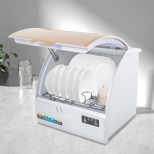 900W Countertop Dishwasher with 3 Washing Modes, 167℉ High-Temp, No Installation Needed, Portable Dishwasher with 3L Water Tank,Compact Mini Dish Washing Machine for Home (Type B - Gold)
