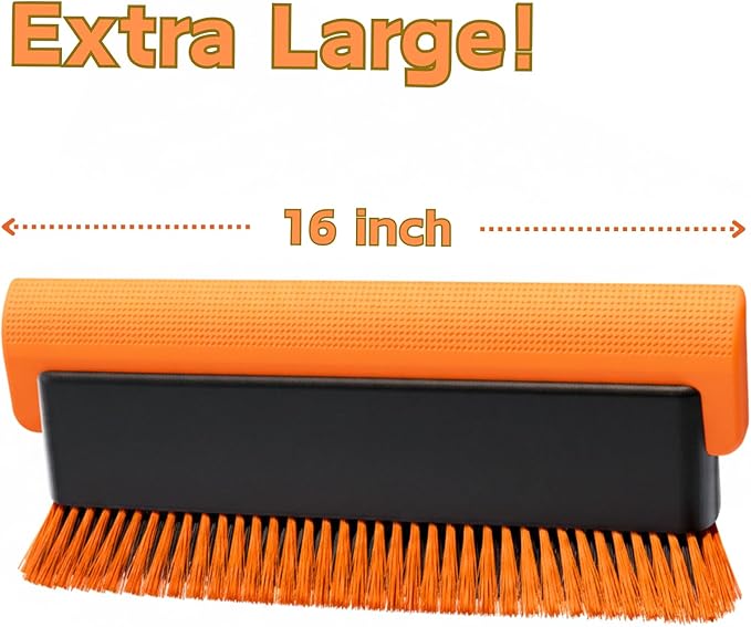 Year-Round Roof Rakes for Snow, Leaves & Moss – 16” No-Scratch Foam Blade & Roof Brush, Snow Rake, Solar Panels, RVs & Cars, C-Shaped Push/Pull Roof Snow Removal Tool (Pole Not Included)