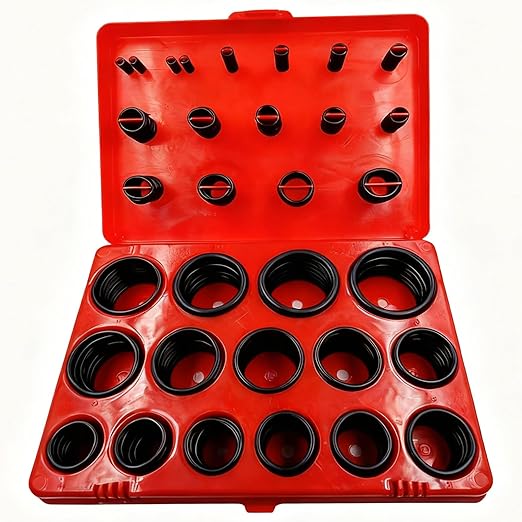 30 Size 382 Pcs Universal Metric SAE AS568 Nitrile Rubber(NBR) O Ring Assortment Kit for Various car Auto Hydraulic Faucet Plumbing Pressure Washer Air or Gas Sealing Repair
