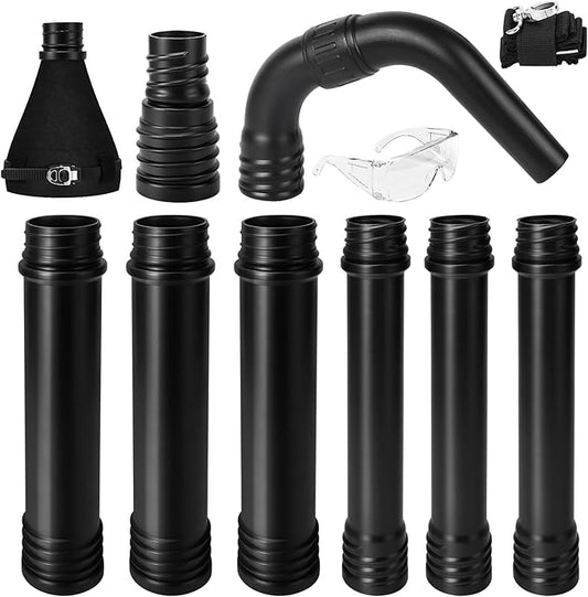 Buzzlett Upgraded Universal Gutter Cleaning Tools for Leaf Blowers, Compatible with Leaf Blower Brands EGO Power+, Worx, Black+ Decker, SUNCHERS, HEINPRO, RYAHT, DEWALT, etc. Extends Up to 11FT