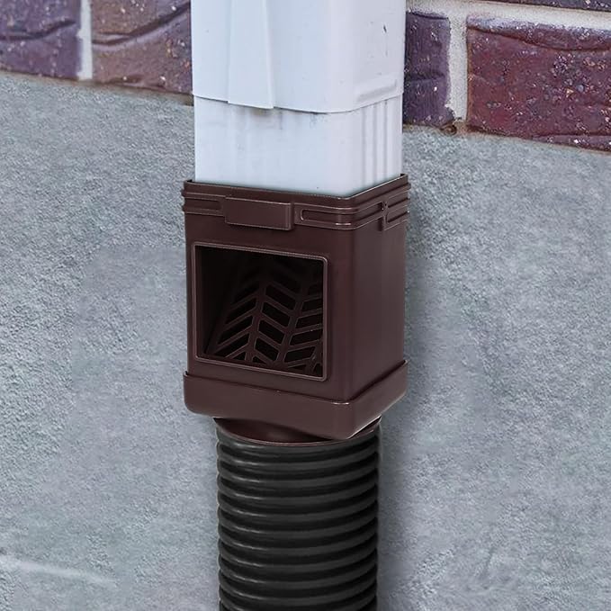 Downspout Filter,Leaf Removers,Downspout Filters, Downspout Screen Filters 2X3 and 3X4 drainpipe, (2-pack Brown)