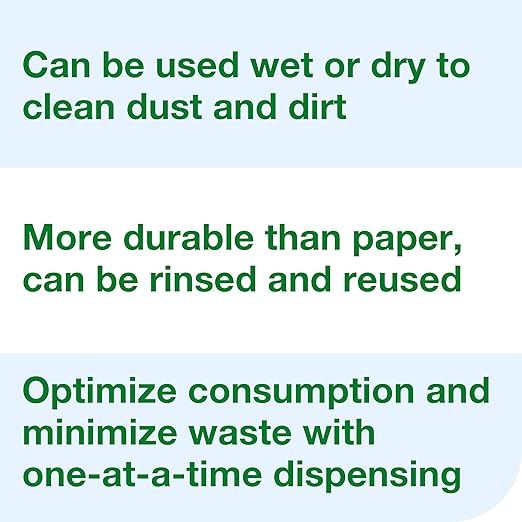 Tork Light Duty Cleaning Cloth Pop-Up Box White W24, Use Wet or Dry, 10 x 120 Cloths, 500176