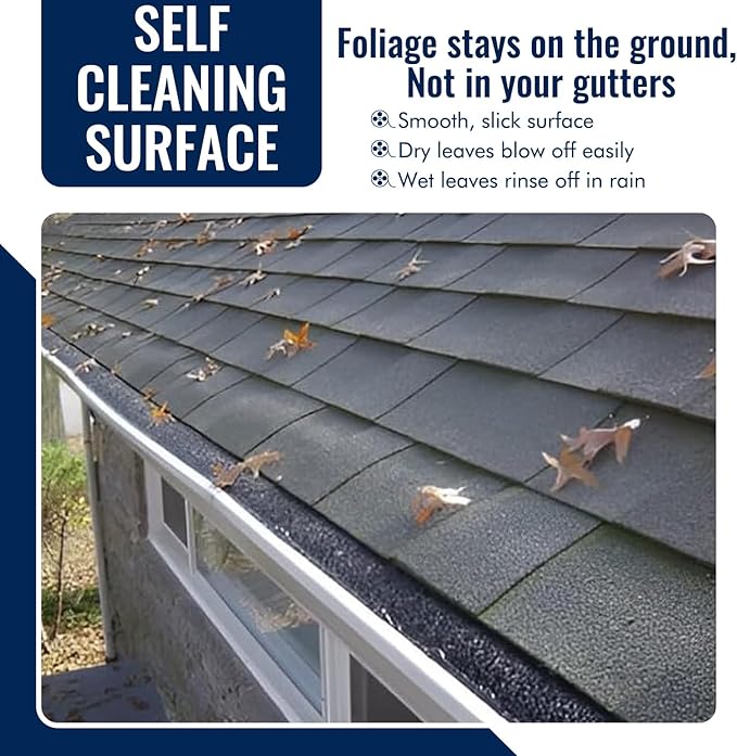 Flo-Free Leaf Guard- 36ft Premium Gutter Guard For 6K Gutters with Patented No-Clog Design- Advanced Gutter Protector Boosts Rain Flow & Stops Debris- Install Leaf Guards for Gutters- No More Cleaning