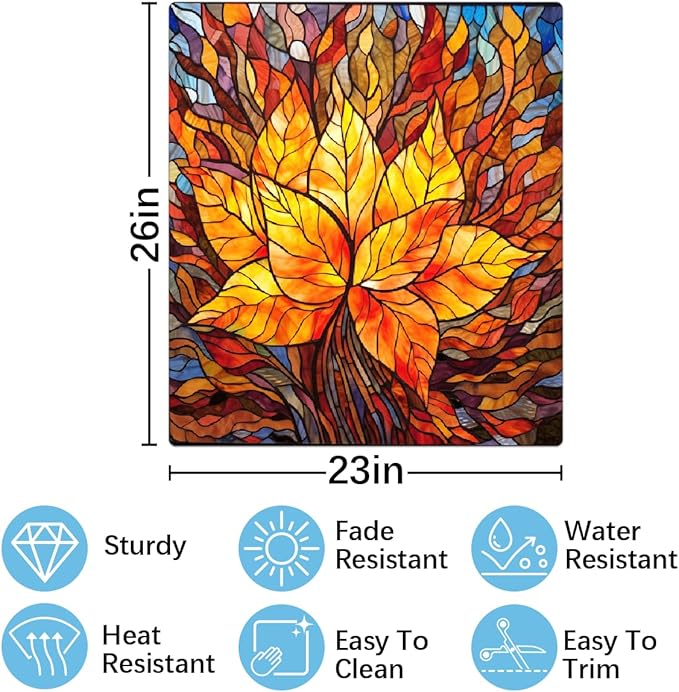 Autumn Gold Glass Leaves Dishwasher Magnet Cover for The Front Magnetic Dishwasher Door Covers Dish Washer Sticker Wrap Home Decorative Appliances Panel Decal Kitchen Decor 23" x 26" (Magnetic)