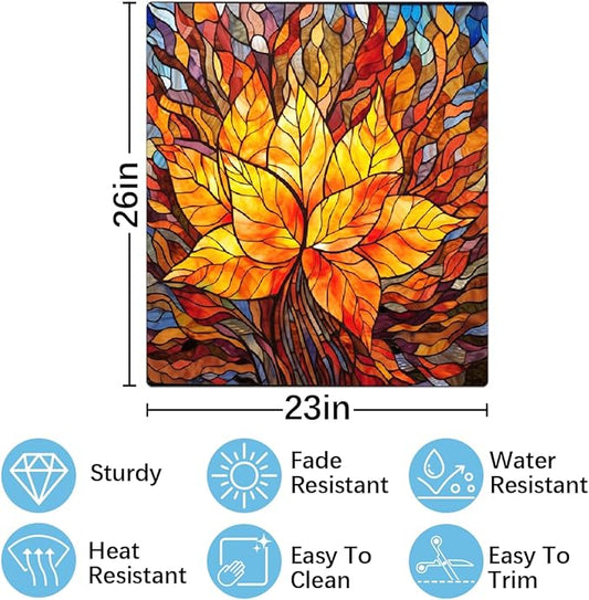 Autumn Gold Glass Leaves Dishwasher Magnet Cover for The Front Magnetic Dishwasher Door Covers Dish Washer Sticker Wrap Home Decorative Appliances Panel Decal Kitchen Decor 23" x 26" (Magnetic)
