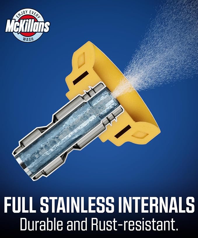 McKillans® 2026 Soft Pressure Washer Nozzle Tips - Fast Rinse - New Spray Angles 60° 50° 40° 25° 15° - Easy-Grip Design - 304 Stainless Steel - 1/4" Quick Connect - Power Washer Tips Set (4.0 Orifice)