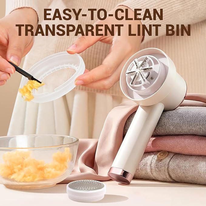Fabric Shaver, 3 in 1 Lint Remover with Hair Remover Brush & Lint Rollers, Digital Led Display, 3 Speeds with Replaceable Blades, Remove Pilling for Clothes, Furniture, Sweater, Couch, Blanket, Pet - Image 7