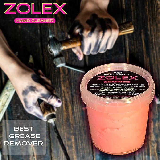 Zolex Water Activated Cherry Hand Cleaner for Hard Working Hands | Stain Remover for Heavy Duty Workers | Grease Remover for Mechanics and Industrial Workers - Non-Toxic Petroleum Free (Starter Pack - 4 Personal-Sized Tubs)