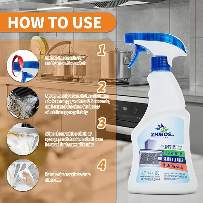 All Purpose Cleaner, Stain Remover Cleaning Spray, Kitchen Cleaner Spray, Multi-Purpose Cleaner Spray Removes grease, dirt and stains from bathrooms, floors and more! (3pcs)