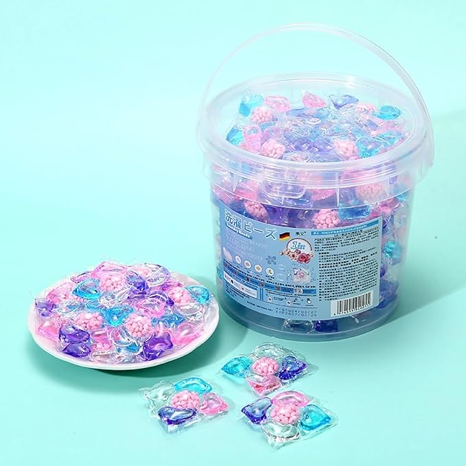 5 in 1 Laundry Pods with Scented Beads – Deep Cleaning Detergent Pods with Fabric Softener Beads & Long-Lasting Freshness, Laundry Detergent Capsules Like, for All Fabrics and Colors (200)
