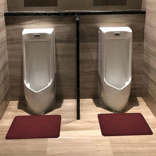Urinal Mats Bathroom Floor Protector Pads(2 Pack), Restroom Urinal Pee Pad, Non-Slip Water Absorption Urine Floor Mats for Men's Restrooms, Reusable/Washable Urinal Floor Pads Rug