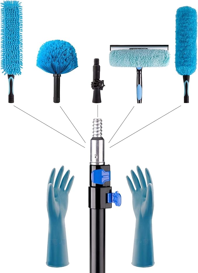 16 Foot High Reach 4.5-to-8ft Long Duster for High Ceilings Fan Cleaner with Sturdy Lightweight Extension Pole