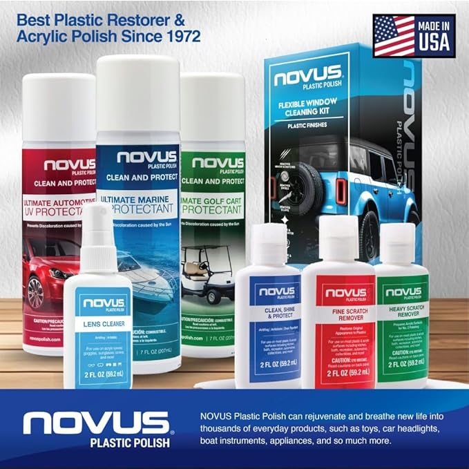 Novus 1802 | Glass Cleaner Spray | Powerful Foaming Glass Cleaner, Streak-Free Shine for Home and Auto | Safe for All Glass Surfaces | 19 Ounces (12 Pack)