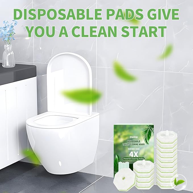 80 Count Toilet Wand Refills for Clorox, Disposable Toilet Brush for Clorox ToiletWand Cleaning System, Upgrade Toilet Bowl Cleaner Refill Pads for Closestool Cleaning,No Falling Apart,Rainforest Rush