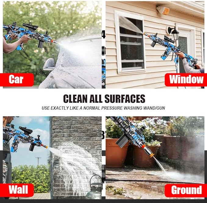 Pressure Washer Gun with Swivel – 3600 PSI High Pressure Spray Gun with 3/8" Quick Connect Plug – Foam Cannon Compatible Power Washer Handle for Car, Home & Outdoor Cleaning (Black)