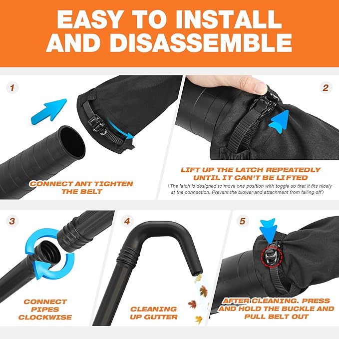 Sealegend Universal Leaf Blower Gutter Cleaning Attachment, Gutter Cleaning Kit for Leaf Blowers Clean Gutters from The Ground Leaf Remover