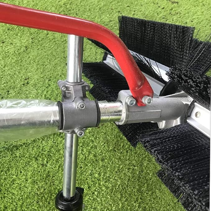 Handheld Sweeper 43CC 2 Stroke Gasoline Power Sweeper Outdoor Sweeping Broom 1.7HP Walk Behind Sweeper Cleaner Turf Lawns Driveway Grass Sweeping Cleaning Tool