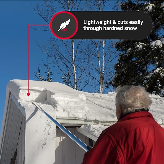 SNOWPEELER Premium Roof Rake for Snow Removal - 30 ft. Snow Removal Tool - Snow Rake for House Roof - Snow Roof Rake - Telescopic Heavy Duty Snow Shovel for Rooftop