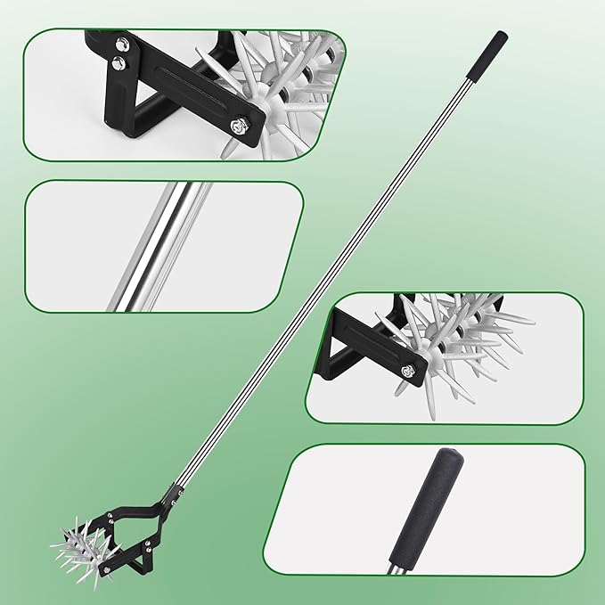 Rotary Cultivator, can Loosen Soil and Remove Weeds, a 2-in-1 Tilling Tool, with a 67-in Long Handle, Suitable for Tilling in Flower Beds, Planter Boxes, Vegetable Plots and Courtyards