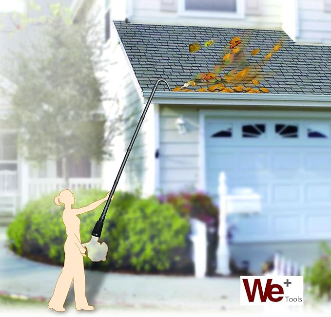 Universal Gutter Cleaning Kit for Leaf Blower - Identical to Worx WA4092 | Fits 95% of Major Brands Blowers up to 5" Diameter | No Ladder Needed, 11ft Ground Reach, 5-Min Tool-Free Setup