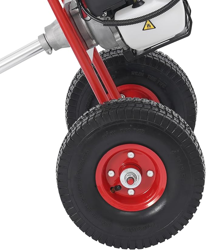 4 Stroke Gas Powered Hand Push Sweeper Strong Power Lawn Sweeper Machine with 23.62" Long High-Density Brush, Broom Walk Behind Driveway Turf Lawns Cleaning Driveway Tools