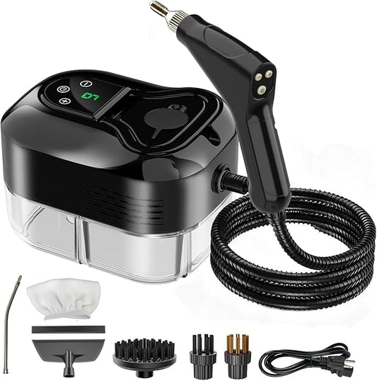 Steam Cleaner for Home & Car - 1200ML Water Tank 15s Heat-Up Portable Steamer for Cleaning, 6 Level Handheld Steam Cleaner for Car Detailing with 6 Accessories for Furniture, Grease, Carpet, Grout