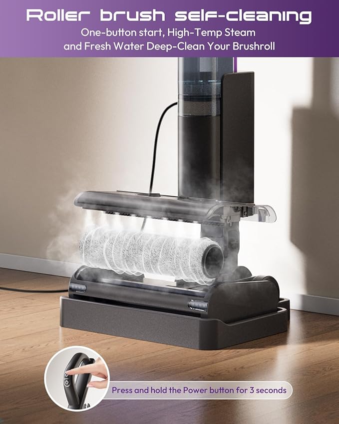 Steam Mop for Floor Cleaning, Lightweight Electric Mop with Deep Steam, Self-Cleaning, NA-IX Limescale Protection, Power-Assisted Drive, 180° Lie Flat & LED Light for All Sealed Hard Floors