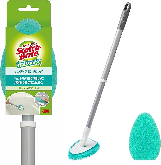 3M B-549J+R Bath Cleaning Brush, Sponge, Telescopic Long, Replacement, Scotch Bright Bath Shine