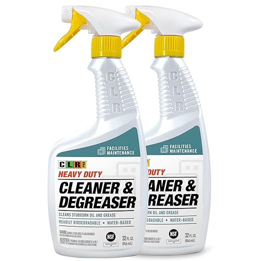 CLR PRO Heavy Duty Multi Surface Industrial Cleaner and Degreaser - Lifts Grease, OIl, Food Residue and Grime with a Foaming Spray, 32 Ounce Bottle (Pack of 2)