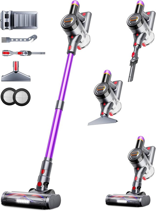 Cordless Vacuum Cleaner, 550W 45Kpa Vacuum Cleaners for Home, 60Mins Cordless Stick Vacuum with LED Display, Self-Standing & Anti-Tangle, 8-in-1 Wireless Vacuum for Carpet Pet Hair Hardfloor