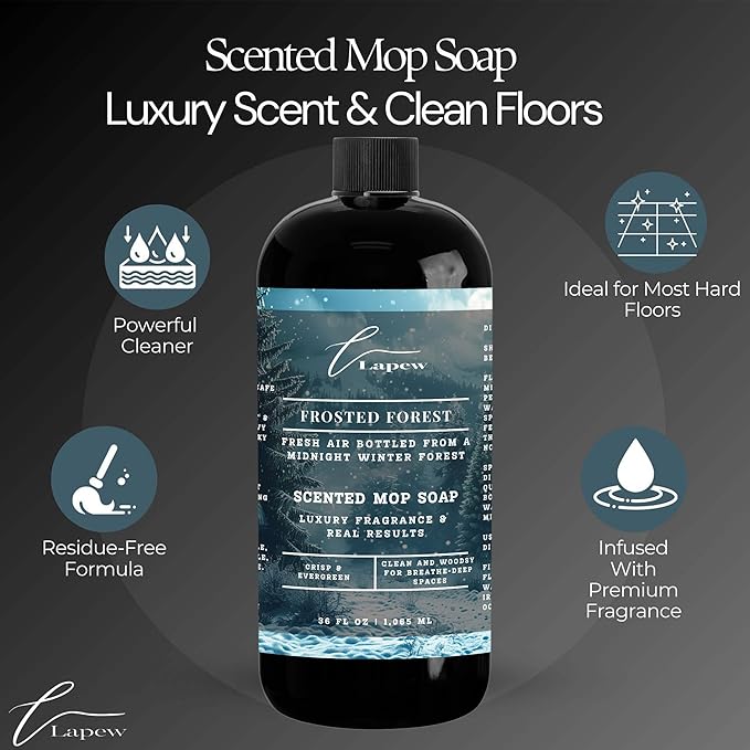 Lapew Frosted Forest Scented Cleaning Bundle | Carpet Deodorizer Powder (16 oz) & Mop Soap Concentrate (36 oz) | Pet-Friendly Odor Eliminator