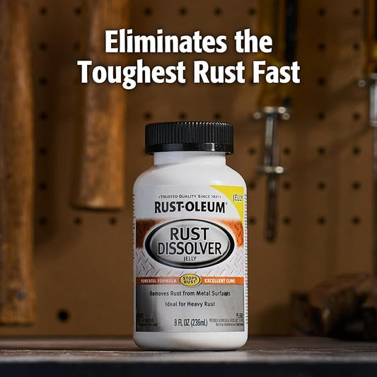 Rust-Oleum Rust Dissolver Jelly | Heavy-Duty Corrosion Remover for Metal Tools, Cars, Bikes, Grills, Bolts, Firearms & More | 8 oz
